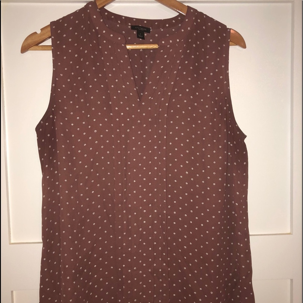 Like New Ann Taylor Factory Polka Dot Shell-Medium